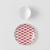 Juego de dos tazas de té de porcelana – Vienna Red