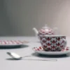 Juego de dos tazas de té de porcelana – Vienna Red