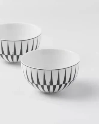 Juego de dos tazones de porcelana para arroz o cereales – Rayas