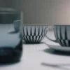 Juego de dos tazones de porcelana para arroz o cereales – Rayas