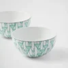 Juego de dos tazones de sopa de porcelana – Verde Viena