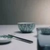 Juego de dos tazones de sopa de porcelana – Verde Viena