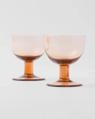 Juego de dos vasos de agua de cristal – Plinth