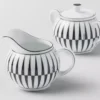 Juego de jarra de leche y azucarero de porcelana – Rayas