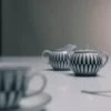 Juego de jarra de leche y azucarero de porcelana – Rayas