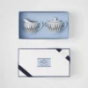 Juego de jarra de leche y azucarero de porcelana – Rayas