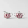 Juego de jarra de leche y azucarero de porcelana – Rojo Viena