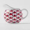 Juego de jarra de leche y azucarero de porcelana – Rojo Viena