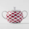 Juego de jarra de leche y azucarero de porcelana – Rojo Viena