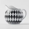 Juego de jarra de leche y azucarero de porcelana – Tablero de ajedrez