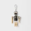 Llavero con charm de robot de piel Saffiano Llavero con charm de robot de piel Saffiano