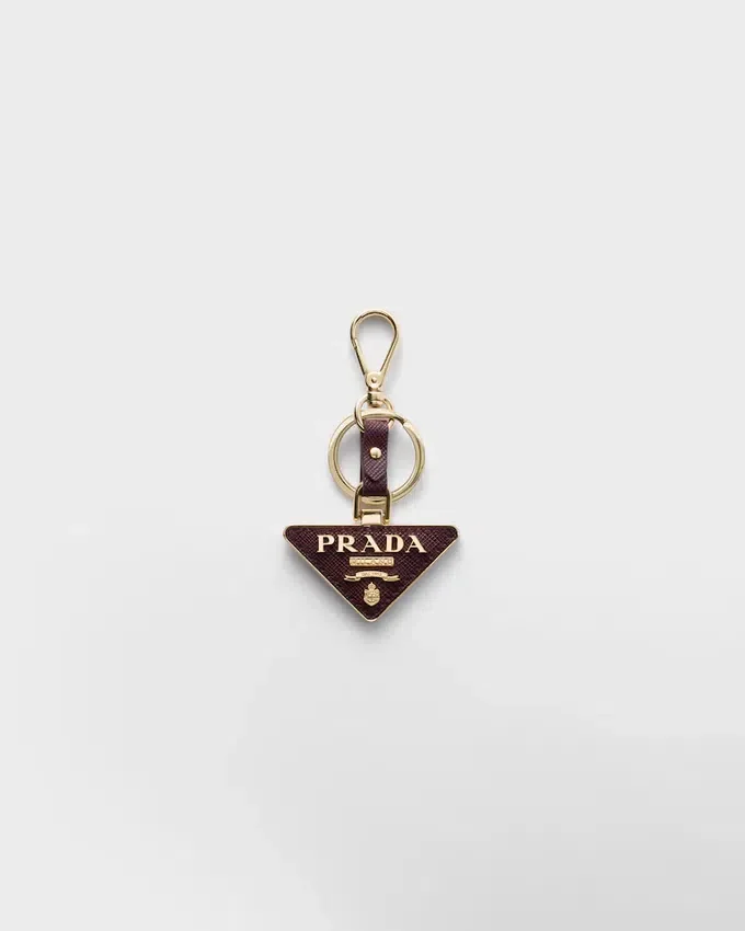 Llavero de piel Saffiano y metal Llavero de piel Saffiano y metal