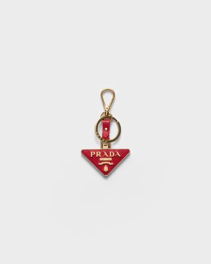 Llavero de piel Saffiano y metal Llavero de piel Saffiano y metal