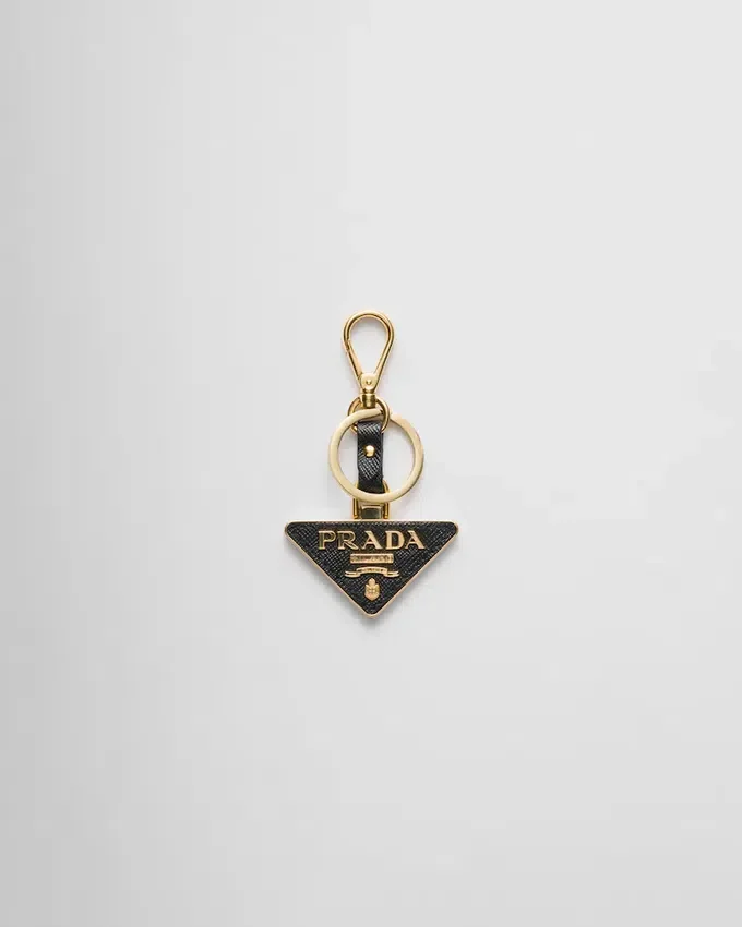 Llavero de piel Saffiano y metal Llavero de piel Saffiano y metal