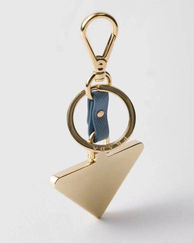 Llavero de piel Saffiano y metal Llavero de piel Saffiano y metal