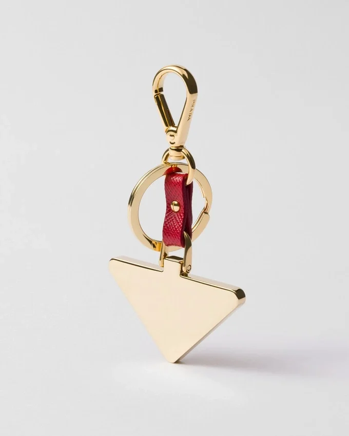 Llavero de piel Saffiano y metal Llavero de piel Saffiano y metal