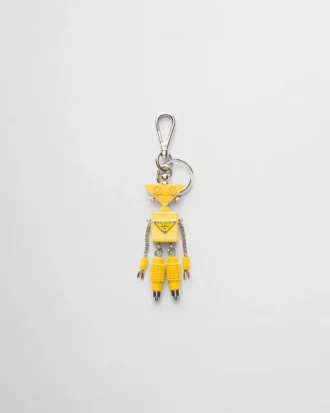 Llavero de robot en piel Saffiano