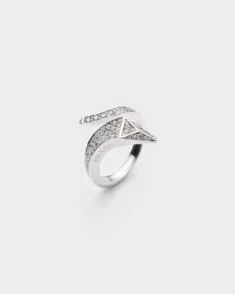 Mini anillo Eternal Gold Snake en oro blanco y diamantes