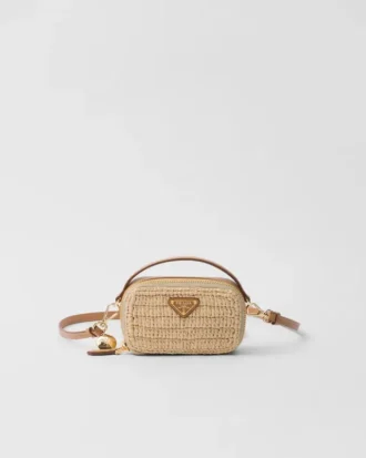 Mini bolsa de ganchillo y cuero Mini bolsa de ganchillo y cuero