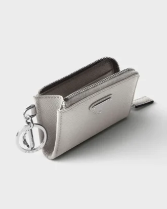 Mini bolsa de piel Saffiano con llavero