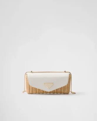 Mini bolso de mimbre y cuero