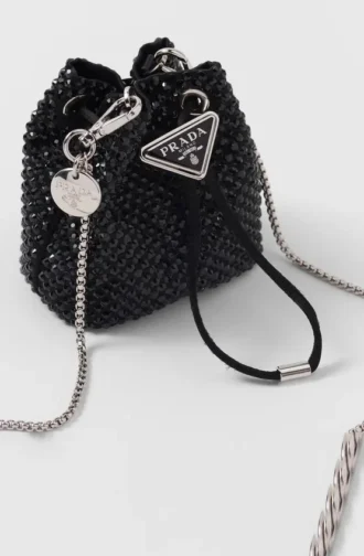 Mini bolso de satén con cristales