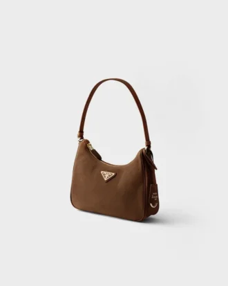 Mini bolso Prada Re-Edition 2005 de nubuck y piel Saffiano