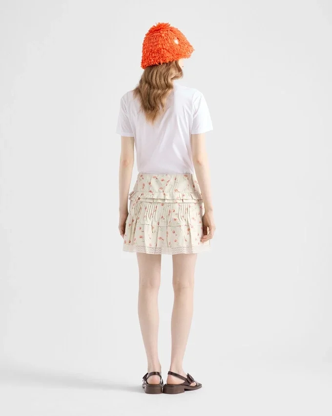 Minifalda de lino con estampado floral Minifalda de lino con estampado floral