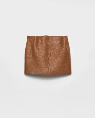 Minifalda de piel napa Minifalda de piel napa