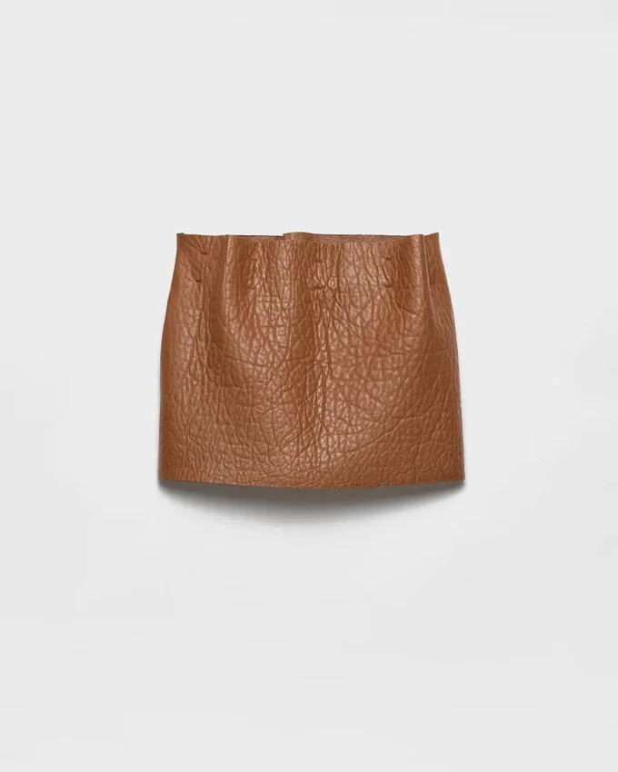 Minifalda de piel napa Minifalda de piel napa