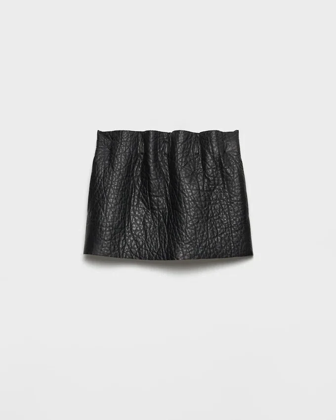 Minifalda de piel napa Minifalda de piel napa