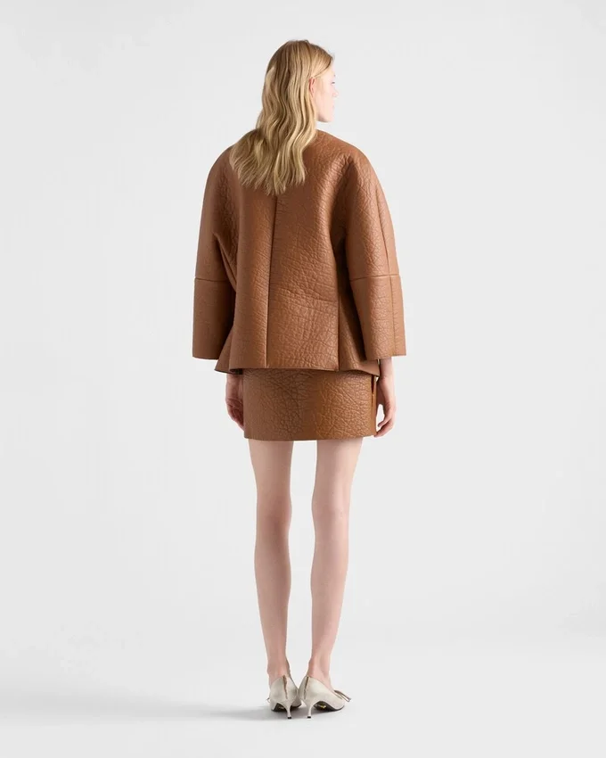 Minifalda de piel napa Minifalda de piel napa
