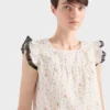 Minivestido de batista de algodón con estampado floral Minivestido de batista de algodón con estampado floral