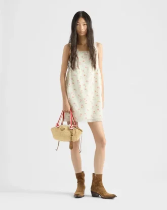 Minivestido de lino con estampado floral