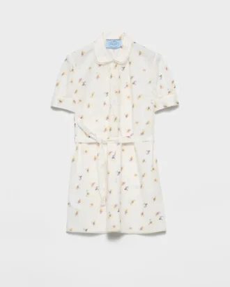 Minivestido de popelín con estampado floral