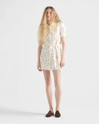 Minivestido de popelín con estampado floral