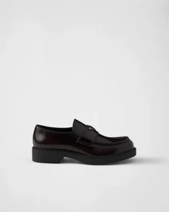 Mocasines de cuero cepillado color Chocolate