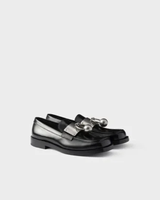 Mocasines de cuero cepillado con anilla metálica