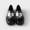 Mocasines de cuero cepillado con anilla metálica Mocasines de cuero cepillado con anilla metálica