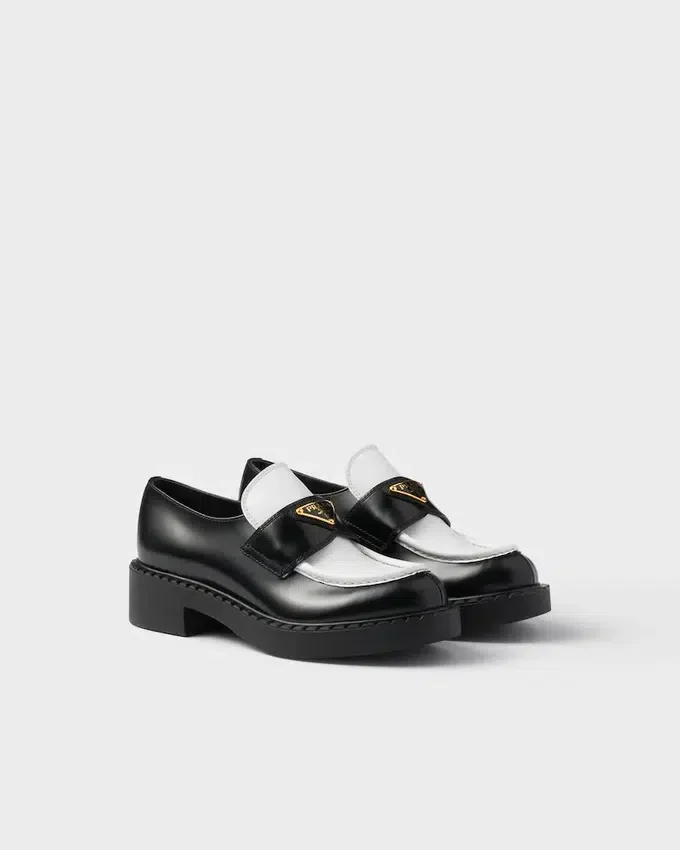 Mocasines de piel cepillada en dos tonos Chocolate Mocasines de piel cepillada en dos tonos Chocolate