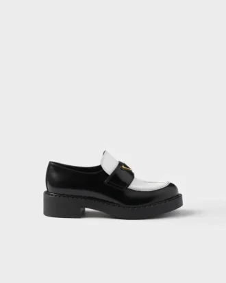 Mocasines de piel cepillada en dos tonos Chocolate