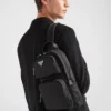 Mochila de Re-Nylon y piel Saffiano Mochila de Re-Nylon y piel Saffiano