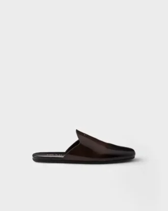 Mules de cuero cepillado
