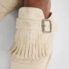 Mules de cuero con flecos Shuffle