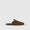 Mules de piel con estampado de leopardo Mules de piel con estampado de leopardo