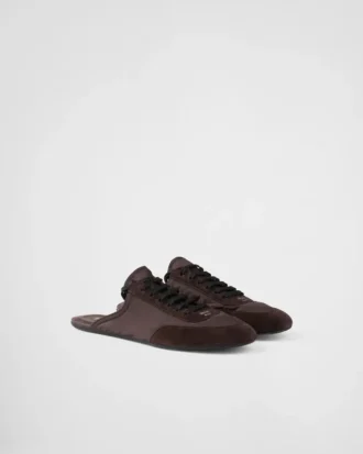 Mules de Re-Nylon y gamuza