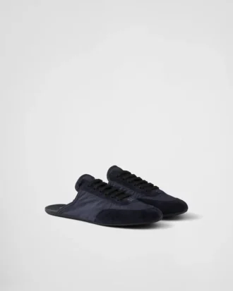 Mules de Re-Nylon y gamuza