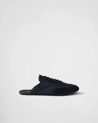 Mules de Re-Nylon y gamuza