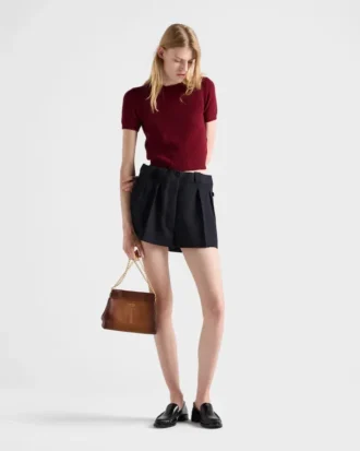 Pantalones cortos de lana Chevron