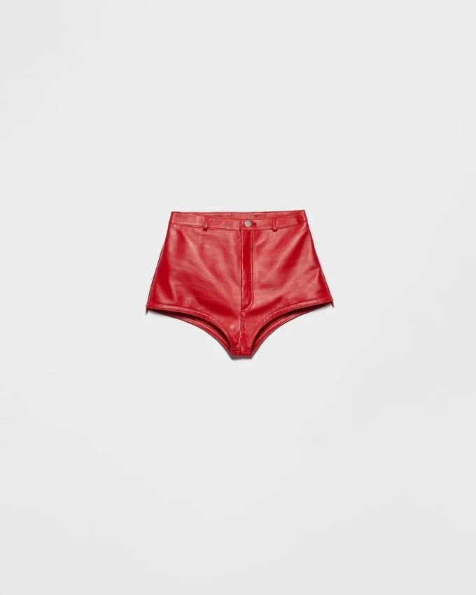 Pantalones culotte de piel napa Pantalones culotte de piel napa